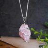 1 Rose Quartz Raw |Crystal Healing Pendant|Attracts Positive Energy and Love,release negativity, reduce emotional stress, and promote inner peace.