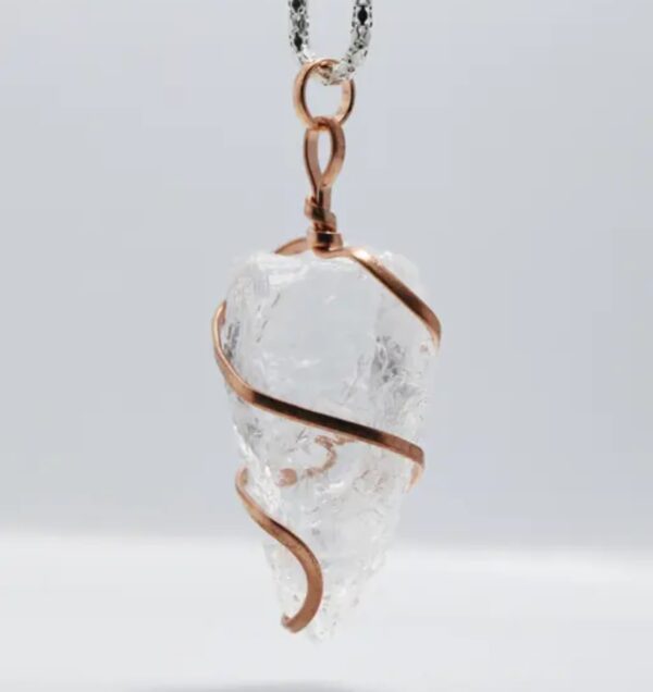 Clear Quartz Pendant | Raw Quartz | Gemstone Pendant Master Healer for clarity, balance.