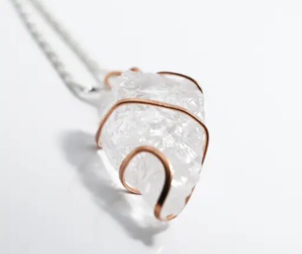 Clear Quartz Pendant | Raw Quartz | Gemstone Pendant Master Healer for clarity, balance.