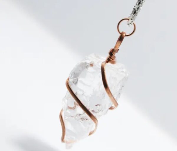 Clear Quartz Pendant | Raw Quartz | Gemstone Pendant Master Healer for clarity, balance.