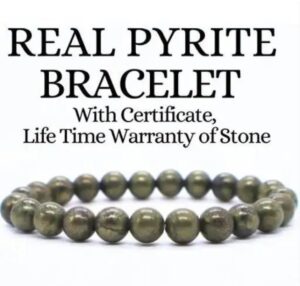 Natural Pyrite Bracelet - Unisex Bracelet for Wealth and Abundance, ambition, courage, and inner power.