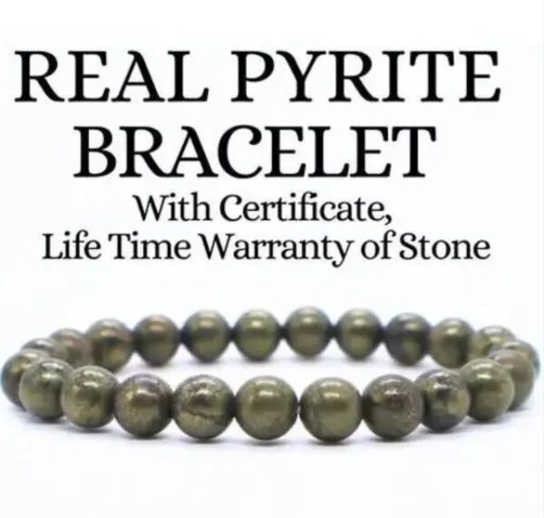 Natural Pyrite Bracelet - Unisex Bracelet for Wealth and Abundance, ambition, courage, and inner power.
