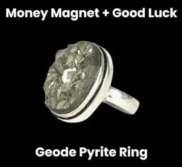 Natural Pyrite Ring - Unisex Ring for Wealth and Abundance | Money Magnet ,success, strengthen focus, and shield against negative energy.