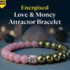Rose Quartz & Pyrite Combination Bracelet - Love & Money Attractor Bracelet perfect harmony of emotional healing and personal strength.