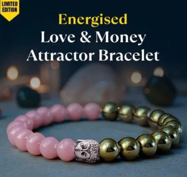 Rose Quartz & Pyrite Combination Bracelet - Love & Money Attractor Bracelet perfect harmony of emotional healing and personal strength.